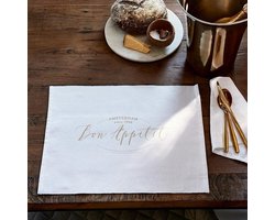 Riviera Maison - RM Bon Appétit Placemat gold - Placemat - Goud - Katoen