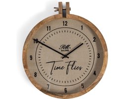 Riviera Maison RM Time Flies Wall Clock - Wandklok - Natural - 48.0 x 48.0