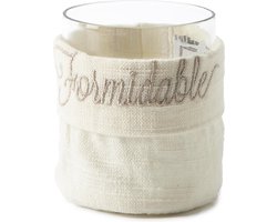 Riviera Maison - RM Votive In A Bag Formidable - Waxinelichtjeshouder - Wit - Glas; Katoen