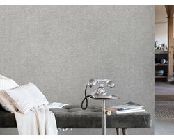 Riviera Maison RM Wallpaper Anvers Linen grey - Vinyl, Non-Woven Backing - Light Grey - 9.2x53.5x8.3 cm