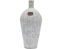 Riviera Maison RM Water Hyacinth Vase - Vaas - Hout - White - 23.0 x 23.0