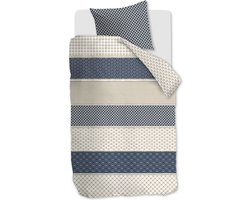 Riviera Maison Ropes dekbedovertrek - Eenpersoons - 140x200/220 - Marineblauw