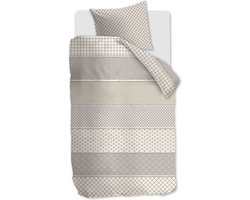 Riviera Maison Ropes dekbedovertrek - Eenpersoons - 140x200/220 - Taupe