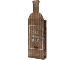 Riviera Maison RR RM Wine Bar Bottle Holder - Rattan Pitriet - Naturel - 75.0x23.0x10.0 cm