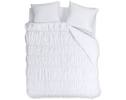 Rivièra Maison Ruffle dekbedovertrek - Tweepersoons - 200 x 200/220 cm - Wit