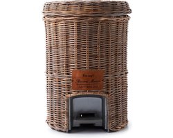 Riviera Maison Rustic Rattan Classic Bin - Prullenbak - Rustic Rattan