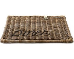 Riviera Maison Rustic Rattan Placemat Diner black set van 2