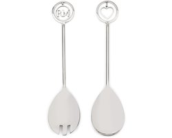 Riviera Maison Saladebestek, Luxe salade bestek, Opscheplepel - The Most Charming, Slacouvert - Zilver