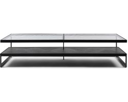Riviera Maison Salontafel - Graydon Coffee Table 180x80 - Zwart - Eikenfineer