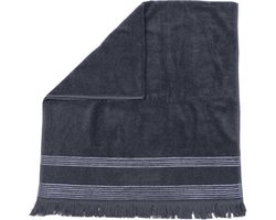 Riviera Maison Serene Towel anthracite 140x70 - Katoen - Antraciet - 140.0x70.0x1.0 cm