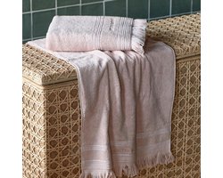 Riviera Maison Serene Towel blossom 100x50 - Katoen - Roze - 100.0x50.0x1.0 cm