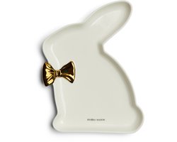 Riviera Maison Serveerbord Paashaas, Paasservies - 1 stuk, Tafeldecoratie, Paasdecoratie, Paasontbijt, Tafelen, Borden - RM Easter Bunny Serving Plate - Wit - Porselein