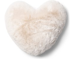 Riviera Maison Sierkussen Wit - Heather Heart Hartjes Kussen - Polyester - (LxBxH) 52x46x13.5