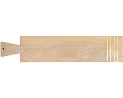 Riviera Maison Snijplank hout - Golden Stripes Chopping Board - Goud - Maat XL