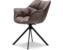 Riviera Maison Stoel Met Armleuning - Carnaby Dining Armchair Turning Leg - Bruin