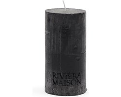 Riviera Maison Stompkaars Zwart - Pillar Candle Rustic - Zwart - 7x13 cm