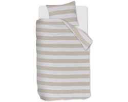 Riviera Maison Striped dekbedovertrek - Eenpersoons - 140x200/220 - Zand