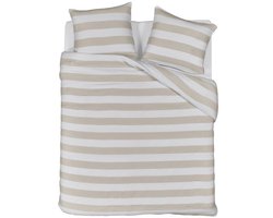 Riviera Maison Striped dekbedovertrek - Lits-Jumeaux XL - 260x200/220 - Zand