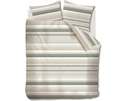 Rivièra Maison - Sturdy Stripe dekbedovertrek - Eenpersoons - 140x200/220 cm - Grijsgroen
