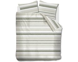 Rivièra Maison - Sturdy Stripe dekbedovertrek - Lits-Jumeaux - 240x200/220 cm - Grijsgroen