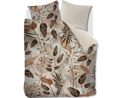 Riviera Maison Sunset Leafs dekbedovertrek - Eenpersoons - 140x200/220 - Bruin
