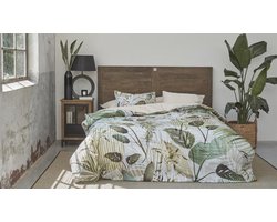 Riviera Maison Sunset Leafs dekbedovertrek - Lits-Jumeaux - 240x200/220 - Groen