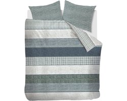 Riviera Maison Tailor dekbedovertrek - Eenpersoons - 140x200/220 - Groen