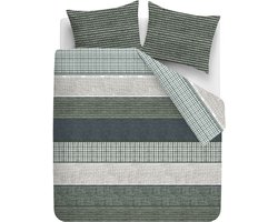 Rivièra Maison Tailor dekbedovertrek - Tweepersoons - 200 x 200/220 cm - Blauw Groen