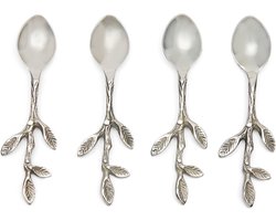 Riviera Maison Thee lepels - Lovely Leaf Spoon - Zilver - Set 4 Stuks