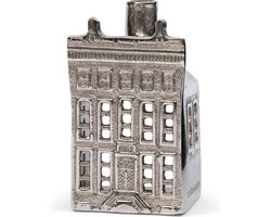 Riviera Maison Theelichthouder Grachtenpand Zilver - Canal House - Aluminium - (LxBxH) 8.5x7x13