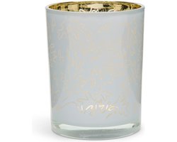 Riviera Maison Theelichthouder rond Wit - Coral Kaarsenhouder decoratief - Glas - (ØxH) 10x12.5