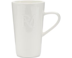 Riviera Maison Theemok, Mok met oor, Drinkbeker, RM logo - RM Monogram Coffee Mug 400 ml - wit - Porselein