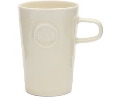 Riviera Maison Theemok Rond Wit - Portofino Mok - Steengoed - 460ml - (LxBxH) 13x9x13