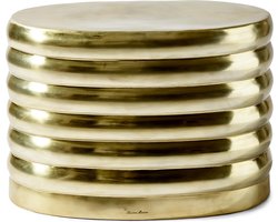 Riviera Maison Times Square Pouf - Poef - Aluminium - Goud