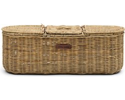 Riviera Maison Toiletrolhouder met tissuebox Ovaal - Wc rolhouder met opbergruimte - Rattan