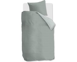 Riviera Maison Twisted dekbedovertrek - Eenpersoons - 140x200/220 - Grijsgroen