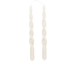 Rivièra Maison Twisted Dinner Candle white 2 pcs set van 3