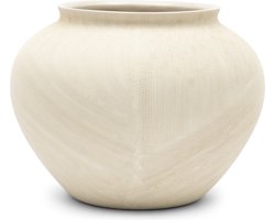 Riviera Maison Vaas Beige Aardewerk Bloemenvaas - Bergerac Ronde Hoge Vaas Keramiek 21 cm hoog