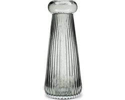 Riviera Maison Vaas Grijs - Becka Bloemenvaas Gekleurd Glas - Glas - (ØxH) 16x40