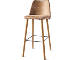 Riviera Maison Vegas Bar Stool Pellini Camel - Pellini, Essenhout - Camel - 57.0x48.0x108.0 cm
