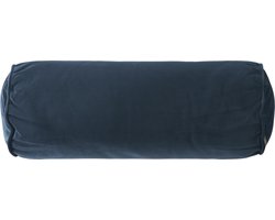 Rivièra Maison Velvet Roll Pillow - Sierkussen (gewatteerd) - 55x19cm - Blauw