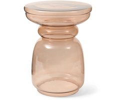 Rivièra Maison Venice Bijzettafel - Glas - Taupe - Ø 35 x 45 cm