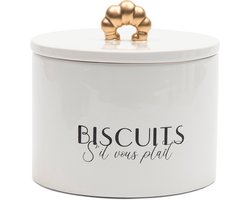 Riviera Maison Voorraad pot deksel - Le Patisserie Storage Jar - Wit - Maat M