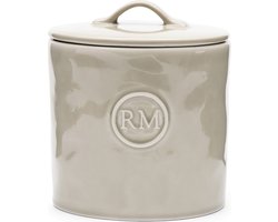 Riviera Maison Voorraadpot Grijs Aardewerk met deksel - Portofino ronde opberg pot voor eten en snoeppot