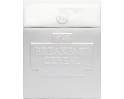 Riviera Maison Voorraadpot met deksel, Vershoudpot voor Corn flakes, Cereal - Breakfast Cereal Storage Jar - Wit - Porselein