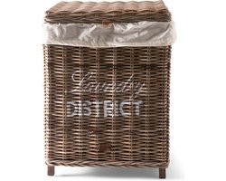 Riviera Maison Wasmanden Met Deksel - Rustic Rattan Laundry District Wasmand - Naturel - 1 Stuks