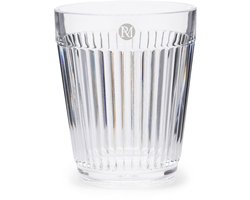 Riviera Maison Waterglas kunststof transparant met ribbel 400 ml - Capri herbruikbaar drinkglas