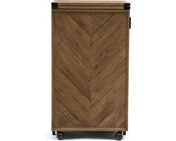 Riviera Maison Wijnkast Bruin, Barkast, met deur en wielen, 20 vakken - Portella Bar Cabinet - Hout, ijzer - (LxBxH) 49x53x94