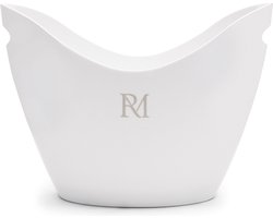Riviera Maison Wijnkoeler wit grote ovale wijn- en champagnekoeler - RM Monogram Outdoor plastic ijsemmer voor binnen en buiten