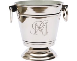 Riviera Maison Wijnkoeler Zilver - Duclair Flessenhouder met Hendel - Aluminium - (LxBxH) 30x25x28